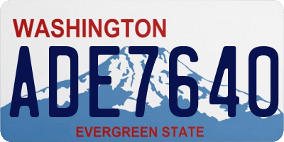 WA license plate ADE7640
