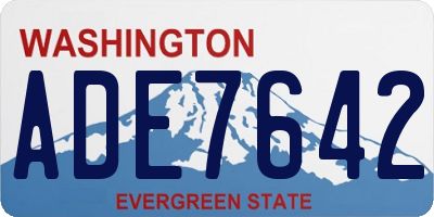 WA license plate ADE7642