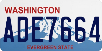 WA license plate ADE7664