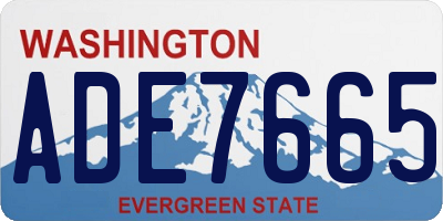 WA license plate ADE7665