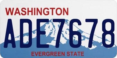 WA license plate ADE7678