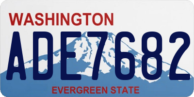 WA license plate ADE7682