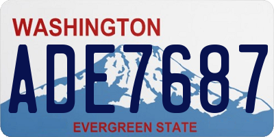 WA license plate ADE7687