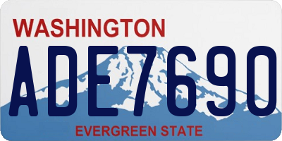WA license plate ADE7690