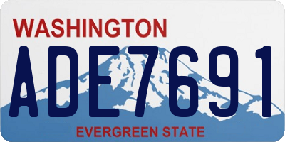 WA license plate ADE7691