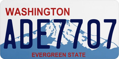 WA license plate ADE7707