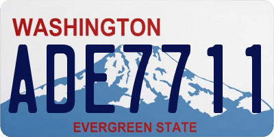 WA license plate ADE7711