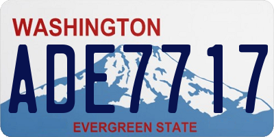 WA license plate ADE7717