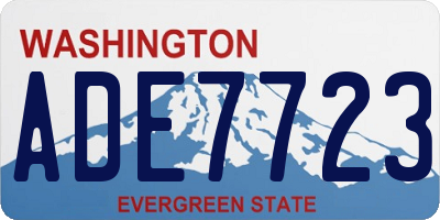 WA license plate ADE7723