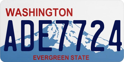 WA license plate ADE7724