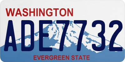 WA license plate ADE7732