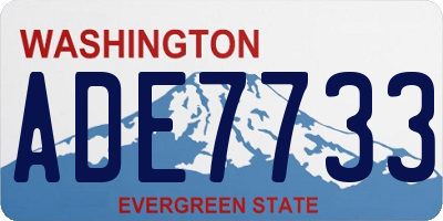 WA license plate ADE7733