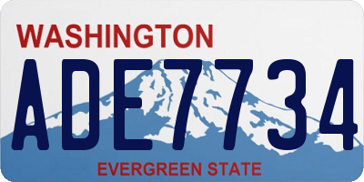 WA license plate ADE7734