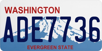 WA license plate ADE7736