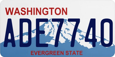 WA license plate ADE7740