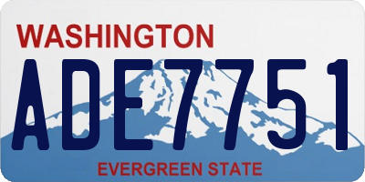 WA license plate ADE7751