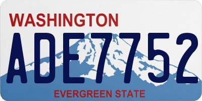 WA license plate ADE7752