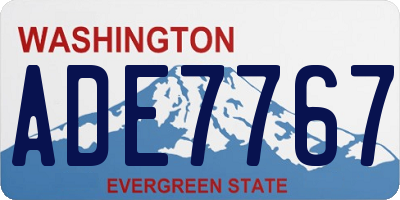 WA license plate ADE7767