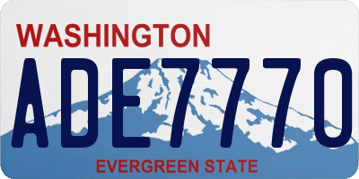 WA license plate ADE7770