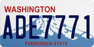 WA license plate ADE7771