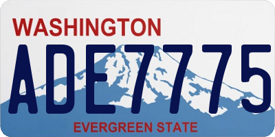 WA license plate ADE7775