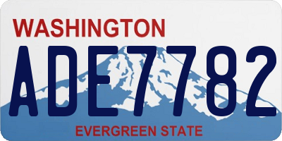WA license plate ADE7782