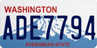 WA license plate ADE7794