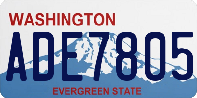 WA license plate ADE7805