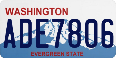 WA license plate ADE7806