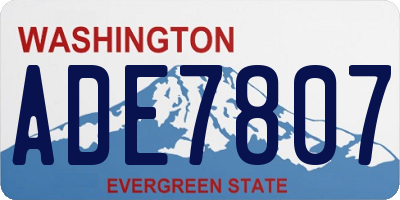 WA license plate ADE7807