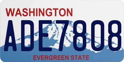 WA license plate ADE7808