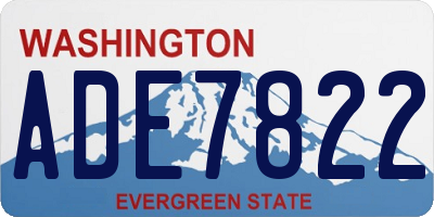 WA license plate ADE7822