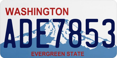 WA license plate ADE7853