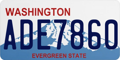 WA license plate ADE7860