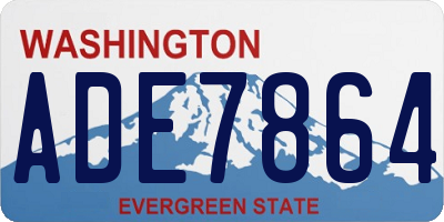 WA license plate ADE7864