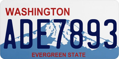 WA license plate ADE7893