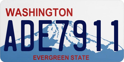 WA license plate ADE7911