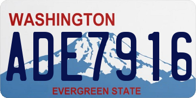 WA license plate ADE7916