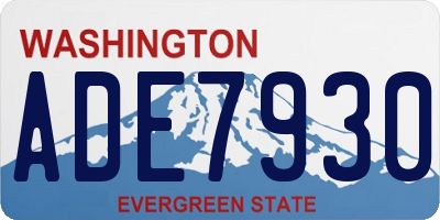 WA license plate ADE7930