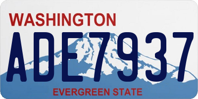 WA license plate ADE7937
