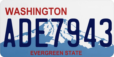 WA license plate ADE7943