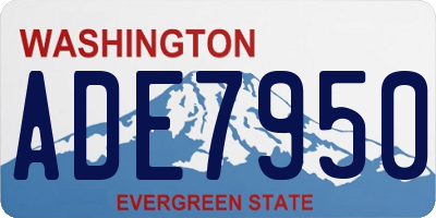 WA license plate ADE7950
