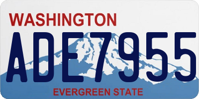 WA license plate ADE7955