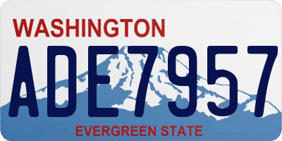 WA license plate ADE7957