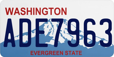 WA license plate ADE7963