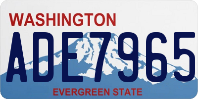 WA license plate ADE7965
