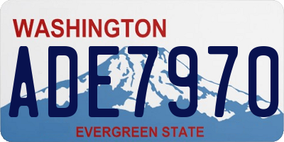 WA license plate ADE7970