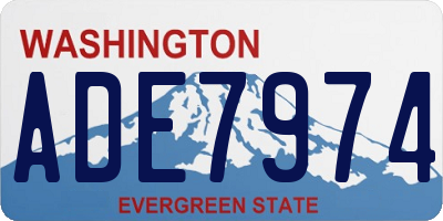 WA license plate ADE7974