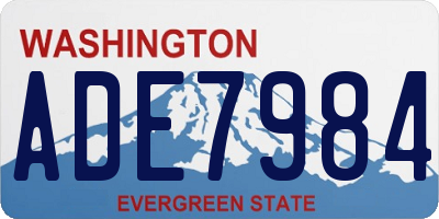 WA license plate ADE7984