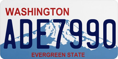 WA license plate ADE7990